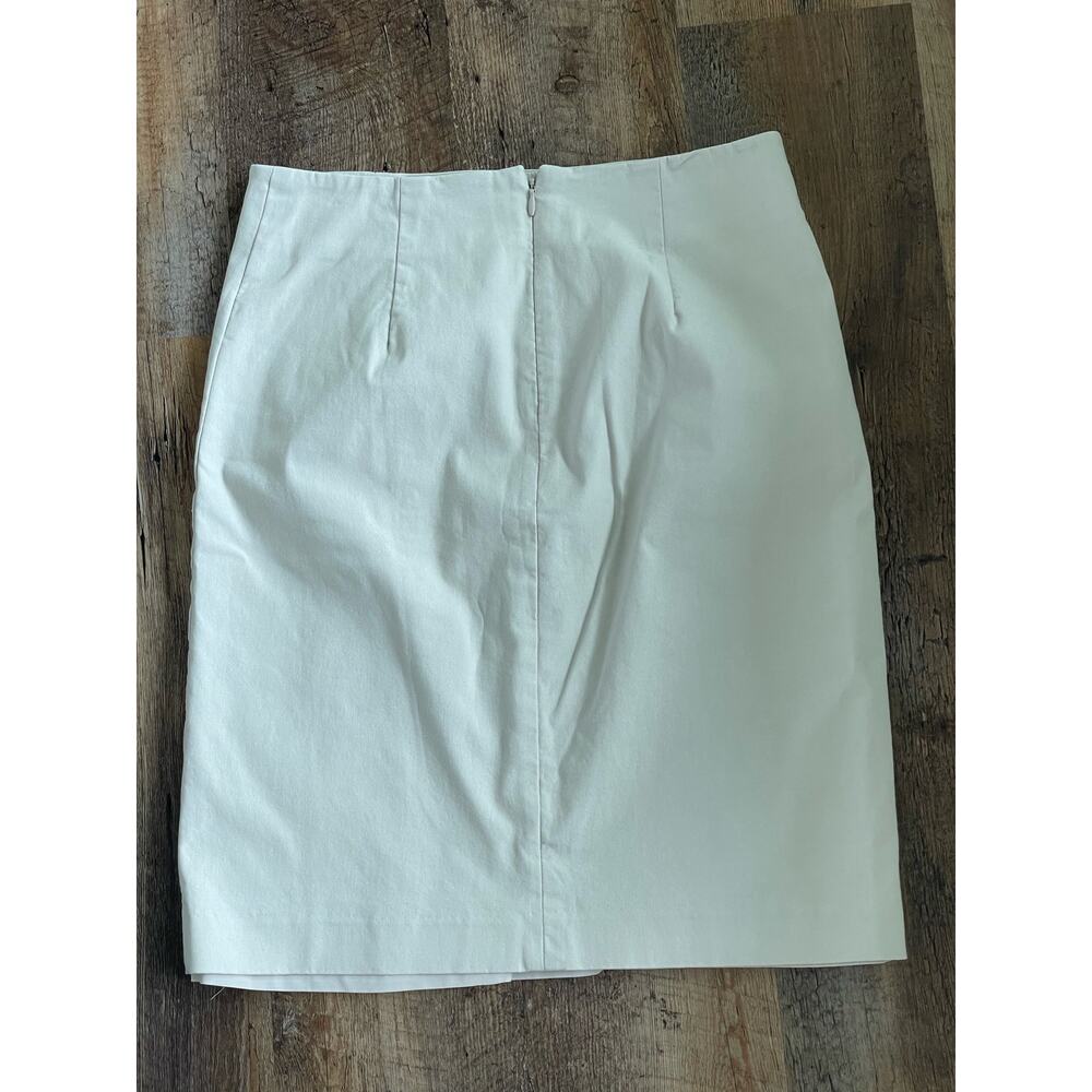 J.McLaughlin tan stretchy pencil skirt with button detail 2 - Picture 2 of 11